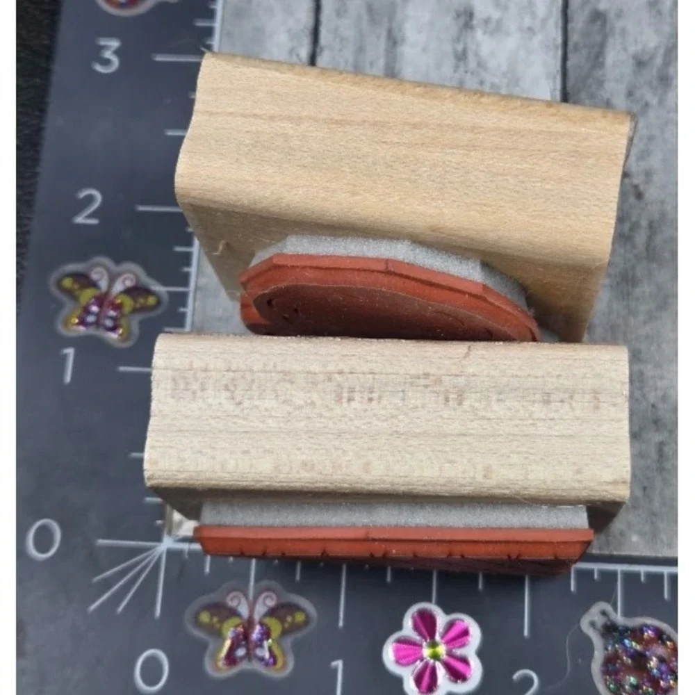 Stampin' Up! Ice Cream Cone 2 Piece Set Rubber Stamp Wood #L116